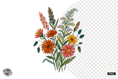 Autumn Wildflowers Meadow Clipart Product Image 1