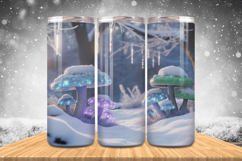 Winter Wonderland Snowflake PNG, Icy Tree 20oz Tumbler wrap Product Image 1