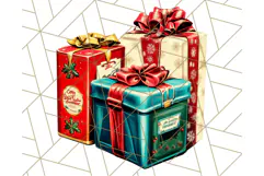 Vintage Glamorous Christmas Party Clipart PNG, Holiday Png Product Image 4