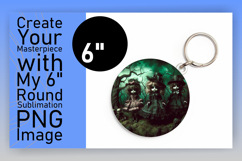 Whimsical Round Design Keychain PNG , Horror Halloween Product Image 1
