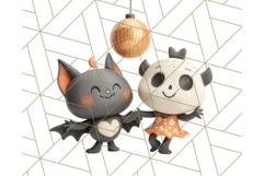 Retro Halloween Clipart Vintage PNG Graphics, 50s Holiday Product Image 4