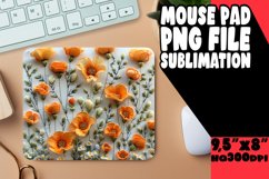 Dynamic 3D Flower Patterns: Sublimation Mouse Pad Design Product Image 1