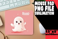 Watercolor Halloween Ghost Sublimation Mouse Pad Product Image 1
