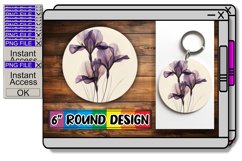 Floral Frenzy Sublimation Circles - Keychain &amp; Car Coaster Product Image 1