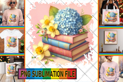 LUMINOUS TSHIRT Ideas PNG, Book and flower Product Image 1