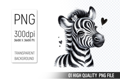 Cute Zebra Clipart PNG, Printable Animals, Wildlife Design Product Image 1