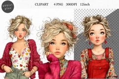 Girl Clipart, Valentines Day Clipart, Product Image 1