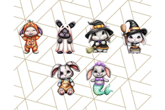 Halloween Bunny Clipart, Cute Bunnies in Costumes PNG Product Image 8