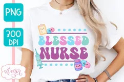 Blessed Nurse PNG for Sublimation, Cute Nurse shirt PNG Product Image 3