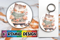 Playful Round Cat Sublimation Pattern Product Image 1