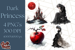Dark Enchanted Princesses, Gothic Fairy Tale Clipart PNG Product Image 1