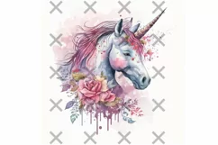 Floral Unicorn | Pink Unicorn | Watercolor Unicorn Product Image 3