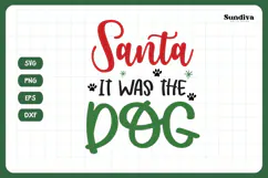 Christmas Cat Bandana Quotes SVG | Santa, It Was the Dog Product Image 3