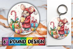 Holiday Watercolor Round Design - Sublimation Art Product Image 1