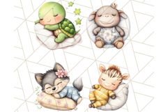 Sleeping Baby Animals PNG, Cozy Pajama Bedtime Clipart Product Image 8