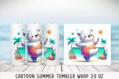 Summer cartoon Tumbler Wrap|PNG, 20 oz. Product Image 5