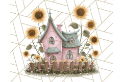 Whimsical Cottagecore Cottage PNG Clipart, Fairy House Png Product Image 4