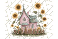 Whimsical Cottagecore Cottage PNG Clipart, Fairy House Png Product Image 4