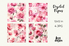 Love Letter Valentine Digital Paper Kit Rococo Patterns Product Image 2