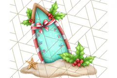 Christmas Penguins The Beach Clipart PNG, Tropical Holiday Product Image 4