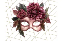 Vintage Garden Masquerade Floral Eye Mask PNG Clipart Product Image 4