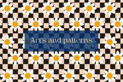 Funny groovy flowers pattern, Retro pattern with flowers 60s Product Image 2