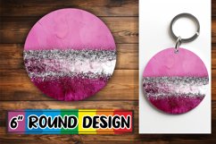 Shimmering Glitter Leopard Sublimation Circle: Keychain, Coa Product Image 1