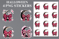 4 Halloween Moon Stickers Png | Printable Product Image 1