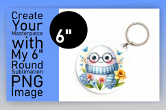 Artful Circle Design for Keychains , Cute Ghost Product Image 1