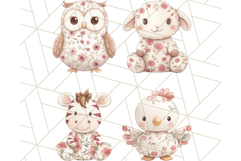 Pink Floral Stuffed Animal Clipart PNG, Cute Stuffed Animals Product Image 8