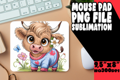 Blissful Mouse Pad Sublimation Ideas, Cute Cow Product Image 1