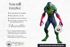 Acid Monsters Clipart Pack - Neon Fantasy Characters Product Image 2