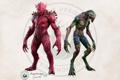 Acid Monsters Clipart Pack - Neon Fantasy Characters Product Image 5