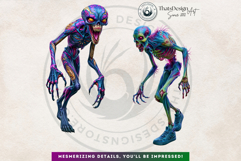 Acid Monsters Clipart Pack - Neon Fantasy Characters Product Image 6