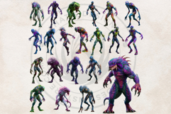 Acid Monsters Clipart Pack - Neon Fantasy Characters Product Image 7