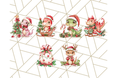 Christmas Dinosaur PNG Clipart, Cute Dino Holiday Art Png Product Image 8