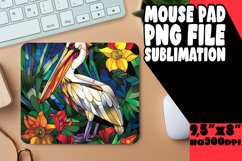 Stained Glass Bird Mouse Pad Design for PNG Sublimation Product Image 1