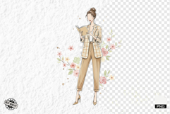 Stylish Spring Girl Clipart Product Image 1