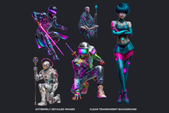 Cyberpunk Arcade Gaming Character Illustrations for RPG Product Image 3