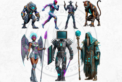 Cyberpunk Arcade Gaming Character Illustrations for RPG Product Image 8