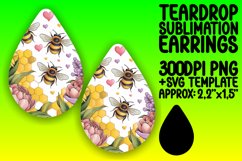 Elegant Teardrop Earrings Design PNG , Bee Product Image 1