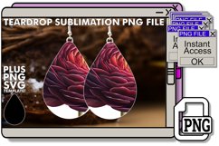 Radiant Petals: Teardrop Earring Pattern PNG Assortment Product Image 1