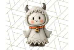 Cute Halloween Ghost Clipart Costume PNG, Halloween Png Product Image 4