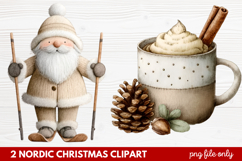 2 Nordic Christmas Clipart | Scandinavian Holiday PNG Product Image 1