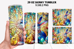 Bunny Skinny Tumbler 20oz Wrap Design, Easter Tumbler PNG Product Image 1