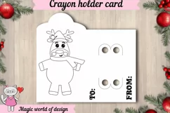 Christmas Christmas deer Coloring Card svg, Crayon holder Product Image 2
