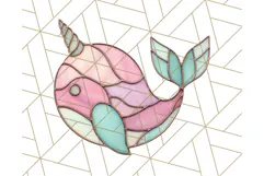 Stained Glass Sea Creatures PNG Clipart, Ocean Fantasy Product Image 4