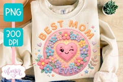 Best Mom Ever Sublimation Design embroidery style Product Image 1