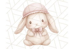 Spring Bunnies PNG Watercolor Bunny Clipart, Pastel Easter Product Image 4