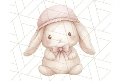 Spring Bunnies PNG Watercolor Bunny Clipart, Pastel Easter Product Image 4
